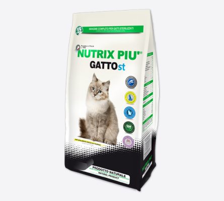 Sterilizuotoms katėms – Nutrix Piu’ Cat Neutered visavertis pašaras – 1,5kg