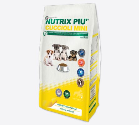 Mažų veislių šuniukams – Nutrix Più Cuccioli Mini visavertis pašaras – 1,5kg